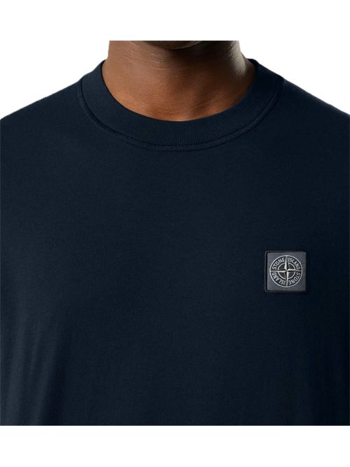 T-shirt a manica corta in jersey di cotone Stone Island | L2S15 2100026 S0057V0020 NAVY BLUE